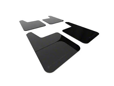 Rally Armor Universal UR Plus Black Mud Flaps with Metallic Black Logo; Front and Rear (Universal; Some Adaptation May Be Required)