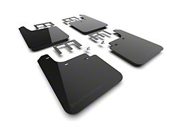 Rally Armor Black Mud Flaps with Metallic Black Logo; Front and Rear (19-25 Silverado 1500, Excluding ZR2)