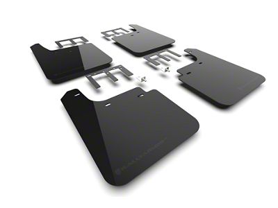 Rally Armor Black Mud Flaps with Metallic Black Logo; Front and Rear (19-25 Silverado 1500, Excluding ZR2)