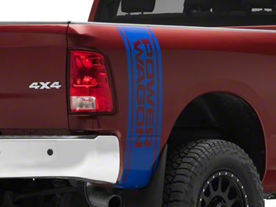 RAM Licensed by RedRock Power Wagon Rear Vertical Stripe; Blue (03-24 RAM 2500)