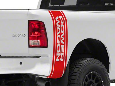 RAM Licensed by RedRock Power Wagon Rear Vertical Stripe; Red (03-24 RAM 2500)