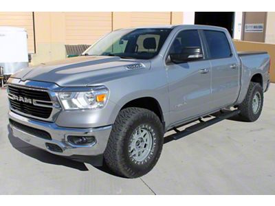 Raptor Series 5-Inch Oval Style Slide Track Running Boards; Black Textured (19-25 RAM 1500 Crew Cab)