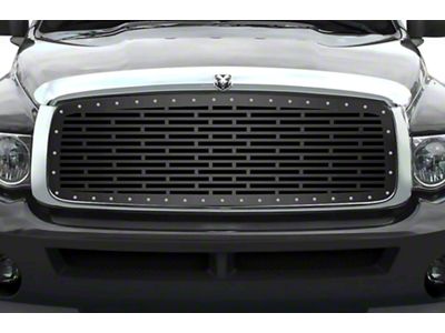 1-Piece Steel Upper Grille Insert; Bricks (02-05 RAM 1500)