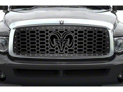 1-Piece Steel Upper Grille Insert; RAM Head (02-05 RAM 1500)