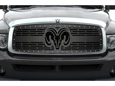 1-Piece Steel Upper Grille Insert; RAM Head V2 (02-05 RAM 1500)