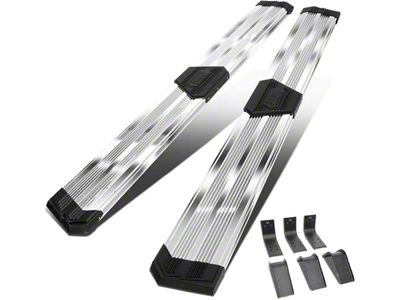 10-Inch Pleated Step Bar Running Boards; Chrome (09-18 RAM 1500 Crew Cab)