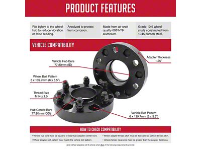 1.25-Inch Billet Aluminum Hubcentric 6-Lug Wheel Spacers (19-25 RAM 1500)