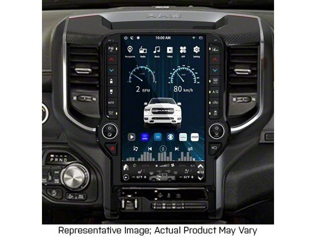 13.60-Inch Android 10 Vertical Screen Navigation Radio; Silver/Chrome (19-21 RAM 1500)