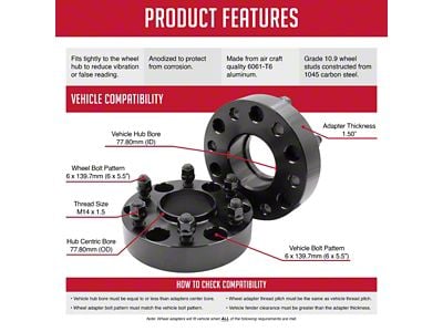 1.50-Inch Billet Aluminum Hubcentric 6-Lug Wheel Spacers (19-25 RAM 1500)