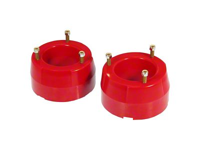 2-Inch Front Coil Spring Isolator Lift; Red (02-04 4WD RAM 1500)