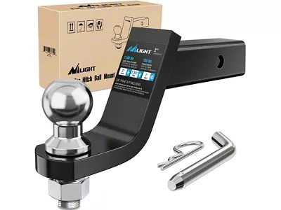 2-Inch Receiver Hitch Ball Mount with 2-Inch Ball; 4-Inch Drop