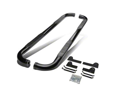 3-Inch Round Side Step Bars; Black (06-08 RAM 1500 Mega Cab)