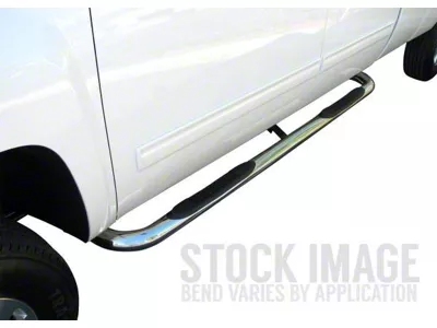 3-Inch Round Side Step Bars; Stainless Steel (94-01 RAM 1500 Regular Cab)