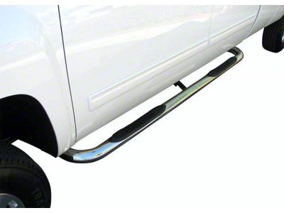 3-Inch Round Side Step Bars; Stainless Steel (09-18 RAM 1500 Crew Cab)
