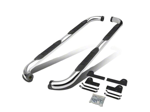 3-Inch Round Side Step Bars; Stainless Steel (06-08 RAM 1500 Mega Cab)