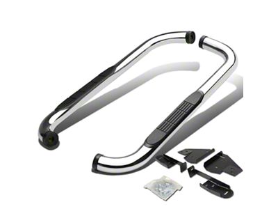 3-Inch Round Side Step Bars; Stainless Steel (09-18 RAM 1500 Regular Cab)