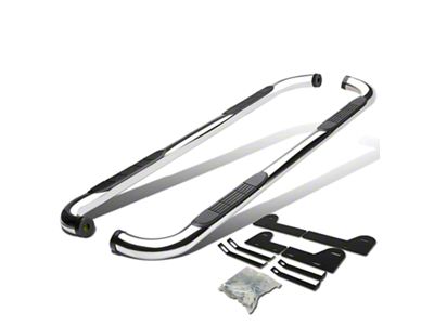 3-Inch Round Side Step Bars; Stainless Steel (02-08 RAM 1500 Quad Cab)