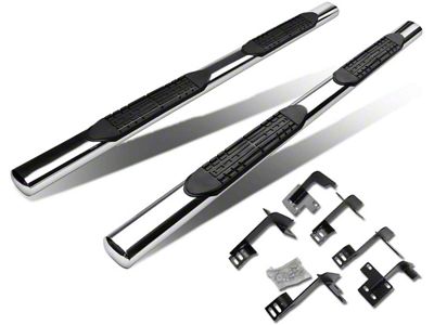 4-Inch Nerf Side Step Bars; Stainless Steel (19-25 RAM 1500 Crew Cab)