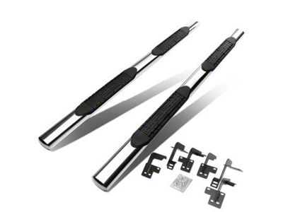 4-Inch Nerf Side Step Bars; Stainless Steel (19-25 RAM 1500 Quad Cab)