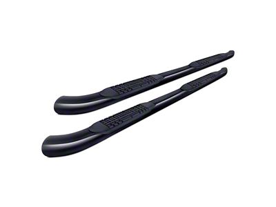 4-Inch Oval Curved Side Step Bars; Black (19-25 RAM 1500 Crew Cab)