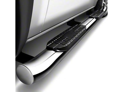 4-Inch Oval Curved Side Step Bars; Polished (19-25 RAM 1500 Quad Cab)