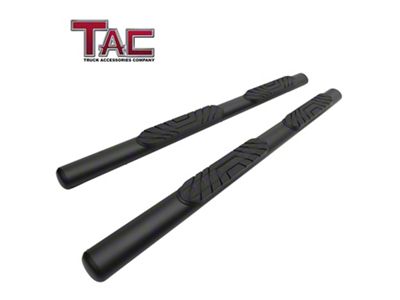 4-Inch Oval Side Step Bars; Fine Textured Black (09-18 RAM 1500 Quad Cab)