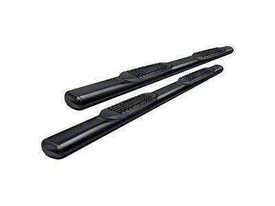 4-Inch Oval Straight Side Step Bars; Black (19-25 RAM 1500 Quad Cab)