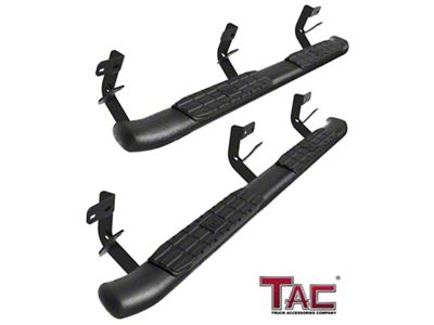 4.25-Inch PNC Oval Side Step Bars; Textured Black (09-18 RAM 1500 Quad Cab)
