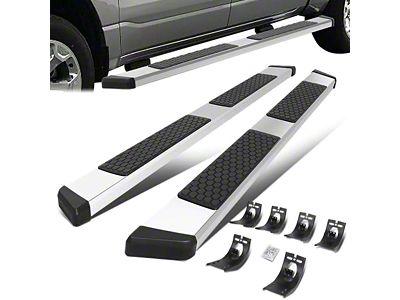 5-Inch Flat Step Running Boards; Stainless Steel (09-18 RAM 1500 Quad Cab)