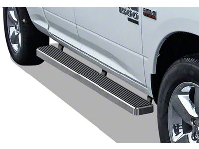 5-Inch iStep Running Boards; Hairline Silver (09-18 RAM 1500 Quad Cab)