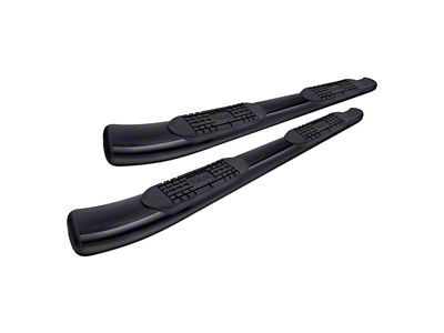 5-Inch Oval Curved Side Step Bars; Black (19-25 RAM 1500 Crew Cab)