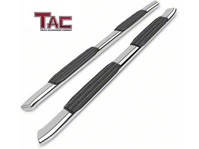 5-Inch Oval Side Step Bars; Stainless Steel (19-25 RAM 1500 Crew Cab)