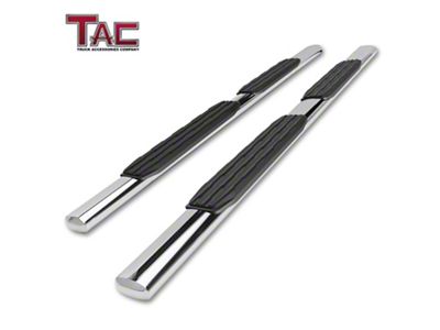 5-Inch Oval Side Step Bars; Stainless Steel (19-25 RAM 1500 Crew Cab)
