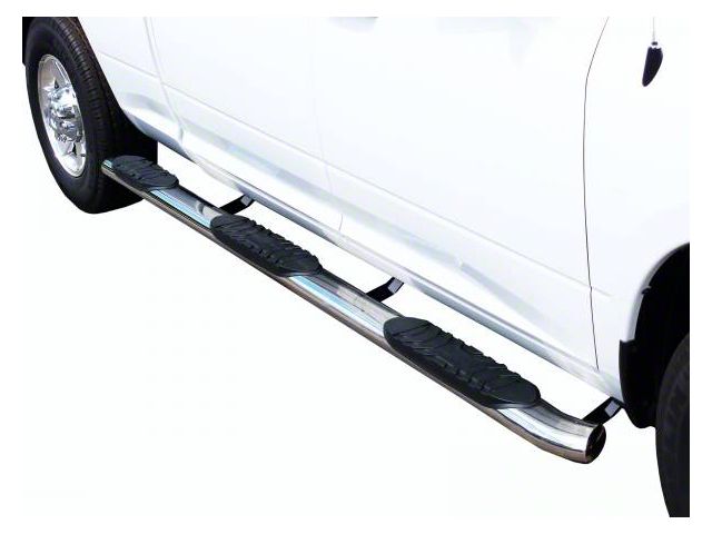 5-Inch Oval Wheel to Wheel Side Step Bars; Stainless Steel (19-24 RAM 1500 Quad Cab)