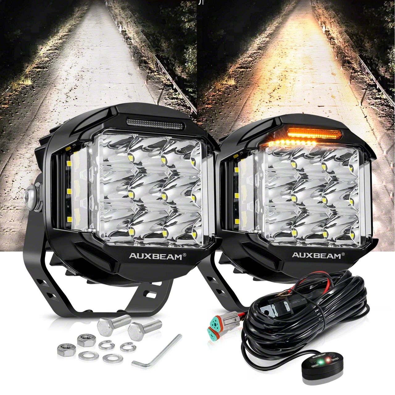 RAM 1500 5-Inch Round Side Shooter LED Pod Lights with Amber DRL; Combo  Beam (Universal; Some Adaptation May Be Required) - Free Shipping
