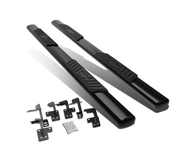 5-Inch Straight Nerf Side Step Bars; Black (19-25 RAM 1500 Quad Cab)
