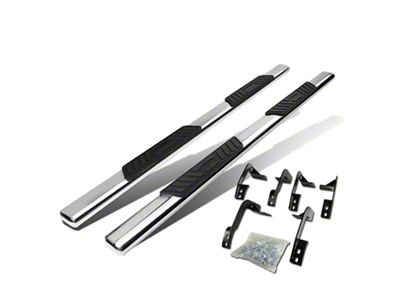 5-Inch Straight Nerf Side Step Bars; Stainless Steel (09-18 RAM 1500 Quad Cab)