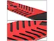 5.50-Inch Wide Flat Running Boards; Black and Red (09-18 RAM 1500 Crew Cab)