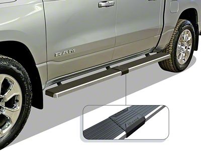 6-Inch iStep Wheel-to-Wheel Running Boards; Hairline Silver (19-25 RAM 1500 Crew Cab w/ 6.4-Foot Box)