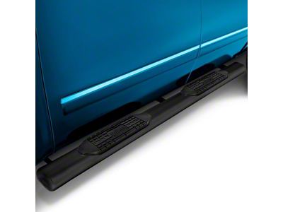 6-Inch Oval Straight Side Step Bars; Black (19-25 RAM 1500 Crew Cab)