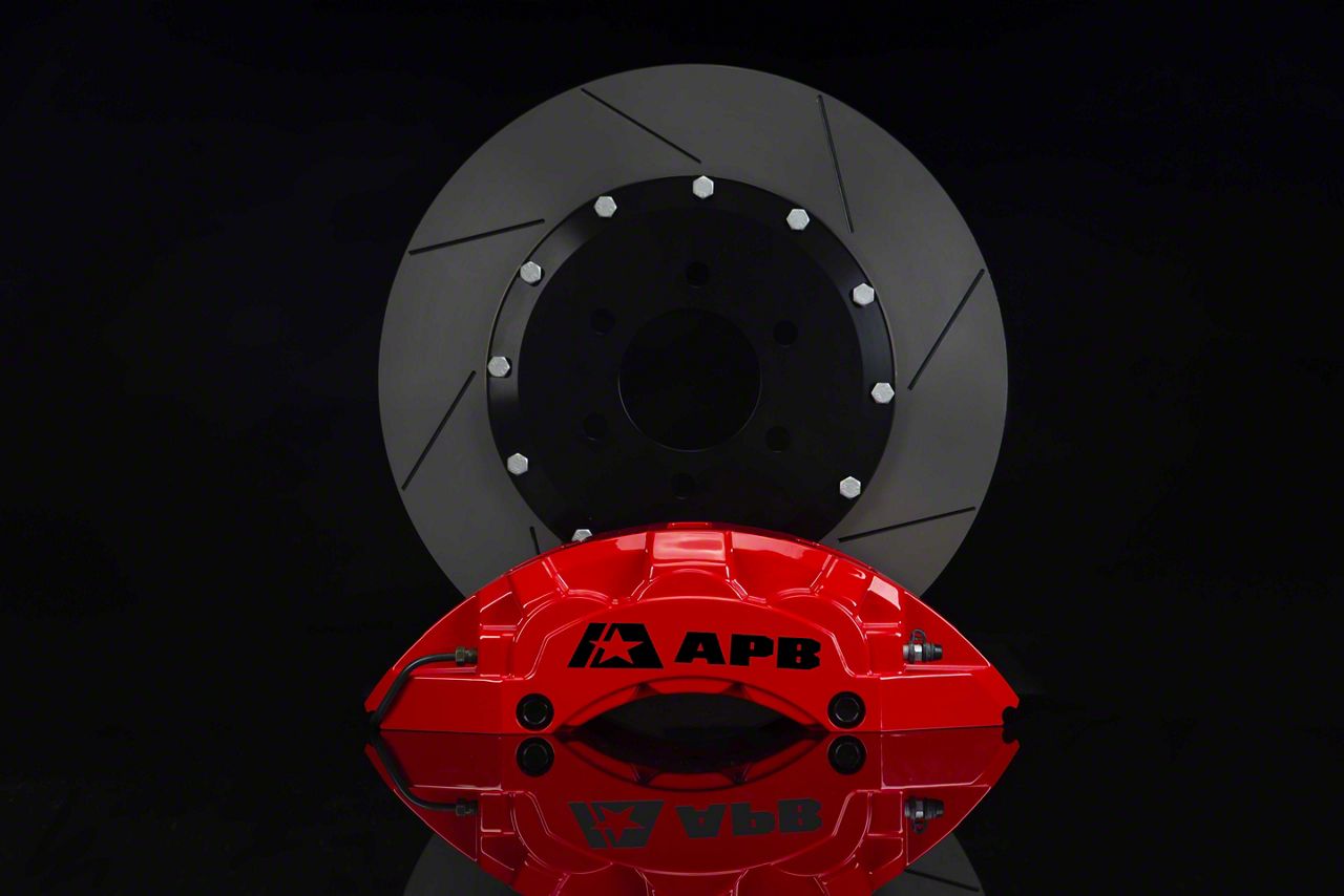 RAM 1500 6Piston Front Big Brake Kit with 16Inch Slotted Rotors; Red