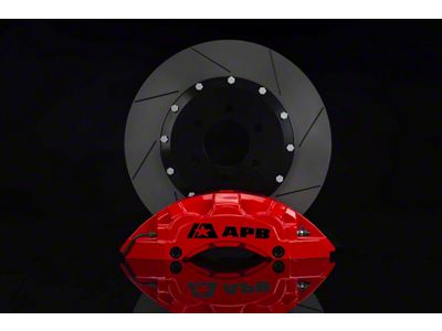 6-Piston Front Big Brake Kit with 16-Inch Slotted Rotors; Red Calipers (19-24 RAM 1500)