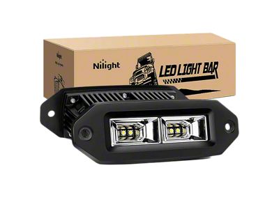 7-Inch White LED Flush Mount Lights; Flood Beam (Universal; Some Adaptation May Be Required)