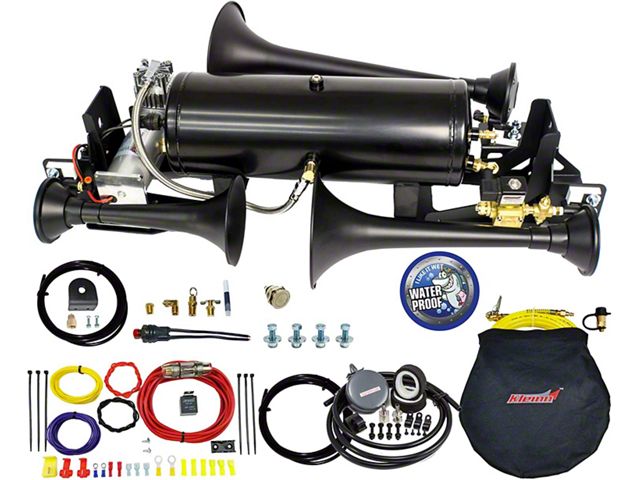 Direct Fit Onboard Air System and Model 730 Demon Triple Train Horn (09-18 RAM 1500)