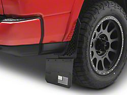 REK-mesh X Merica Universal Offset Standard 12-Inch Wide Mud Flaps with White Logo; Front or Rear (Universal; Some Adaptation May Be Required)