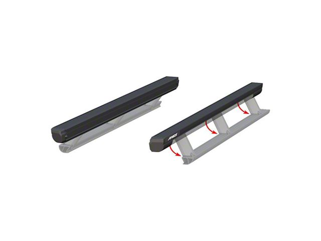 ActionTrac Powered Running Boards without Mounting Brackets; Carbide Black (19-24 RAM 1500 Crew Cab)
