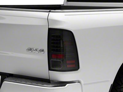 LED Tail Lights; All Black Housing; Clear Lens (09-18 RAM 1500 w/ Factory Halogen Tail Lights)