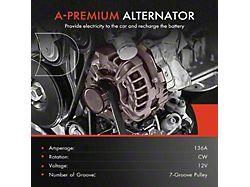 Alternator; 136 Amp (07-08 5.7L RAM 1500)