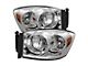 Amber Crystal Headlights; Chrome Housing; Clear Lens (06-08 RAM 1500)