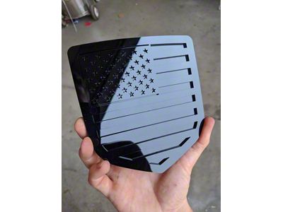 American Flag Tailgate Badge; Black on Black (09-18 RAM 1500)